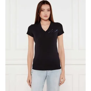 Armani Exchange T-shirt Slim Fit - Koszulki i topy damskie - miniaturka - grafika 1
