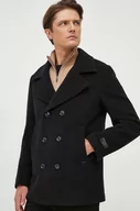Płaszcze męskie - Liu Jo płaszcz wełniany kolor czarny przejściowy dwurzędowy - miniaturka - grafika 1