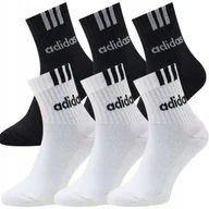Skarpetki męskie - ADIDAS Skarpety MĘSKIE Długie Bawełna 37-39 6 PAR białe + czarne - miniaturka - grafika 1