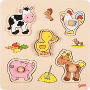 Układanki dla dzieci - Goki Puzzle zwierzątka Farma 57497 - miniaturka - grafika 1