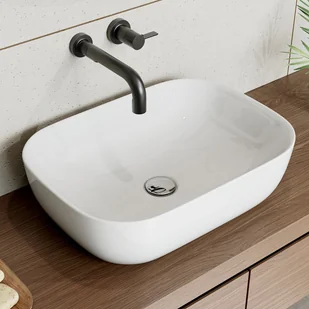 HOROW Umywalka owalna nablatowa, biała, 46 x 33 x 13.5 cm, odporna na zarysowania, szybko odprowadzająca wodę, bez otworu na baterię i przelew - Umywalki HOROW Umywalka owalna nablatowa, biała, 46 x 33 x 13.5 cm, odporna na zarysowania, szybko odprowadzająca wodę, bez otworu na baterię i przelew - Umywalki - miniaturka - grafika 1