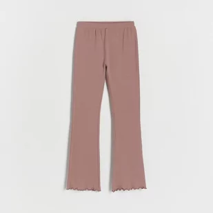 Reserved - Bawełniane spodnie flare - Bordowy - Spodnie i spodenki dla dziewczynek - miniaturka - grafika 1