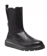 Botki damskie - ECCO CZARNE BOTKI DAMSKIE SKÓRA NATURALNA PŁASKI OBCAS 40 J6A - miniaturka - grafika 1