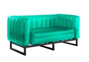 Sofy ogrodowe - YOMI SOFA EKO WITH LIGHTING ALUMINIUM FRAME GREEN - miniaturka - grafika 1