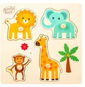 Układanki dla dzieci - SMILY PLAY Układanka drewniana małe safari - miniaturka - grafika 1