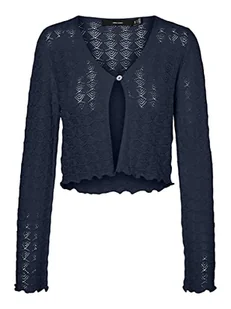 Bestseller A/S Damski VMLOLLIE LS Flare Sleeve V-Neck kardigan z dzianiny, Navy Blazer, XS, granatowy blezer, XS - Swetry damskie - miniaturka - grafika 1