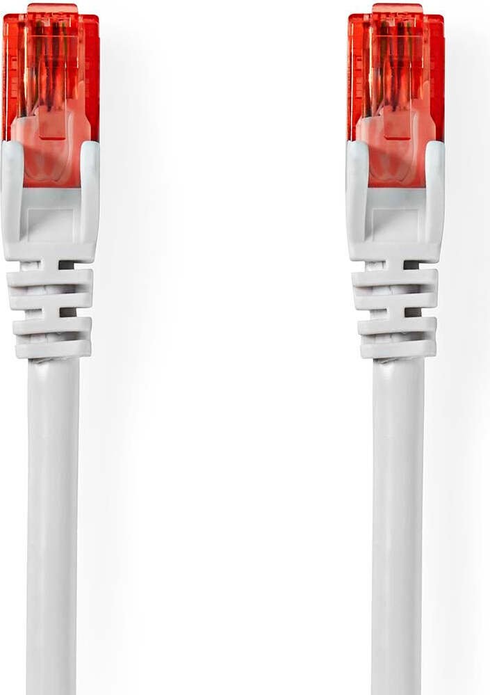 Kabel sieciowy CAT6 RJ45 męski RJ45 męski U/UTP 5,00 m Okrągły PVC Biały Etykieta