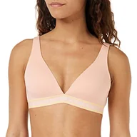 Biustonosze - Emporio Armani Women's Iconic Logoband Biustonosz Wyściełany Biustonosz Damski, Apricot, L - miniaturka - grafika 1
