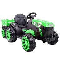 Pojazdy elektryczne dla dzieci - Wielki Traktor Na Akumulator Z Przyczepą "Power 06" Zielony, Miękkie Siedzenie/wh-777 - miniaturka - grafika 1