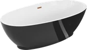 Wanny - Mexen Bilbao wanna wolnostojąca 180 x 90 cm, biała/czarna, przelew miedź szczotkowana - 51311809075-65 - miniaturka - grafika 1