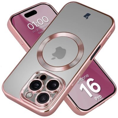 Etui BIZON Case GuardO do Apple iPhone 16 Pro Przezroczysto-różowy
