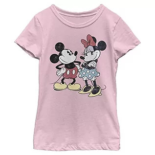 Koszulki dla dziewczynek - Disney Mickey Minnie Retro koszulka dziewczęca (1 opakowanie), Jasnoróżowy, M - grafika 1