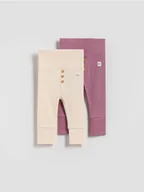 Komplety dla niemowląt - Reserved - Bawełniane legginsy 2 pack - jasnofioletowy - miniaturka - grafika 1