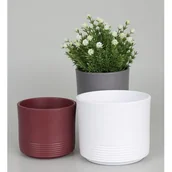 Donice - Osłonka ceramiczna CYLINDER RILLE 992 16 cm palisander mat - miniaturka - grafika 1