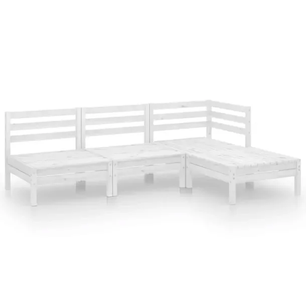 Zestaw Wypoczynkowy Ogrodowy z Palet, Biały, Drewno Sosnowe, Sofa 63,5x63,