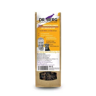 Dr. BERG Dr.BERG suszone wołowe płuca z nagietkiem - przysmaki dla psów (50g) - Przysmaki dla psów - miniaturka - grafika 1