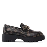 Półbuty damskie - Loafersy Guess Ilary FL7ILR FAL14 Czarny - miniaturka - grafika 1