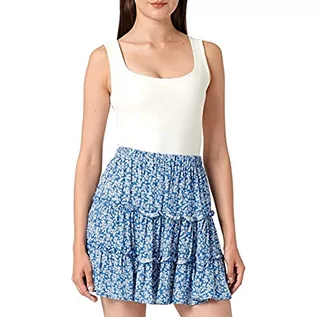 Spódnice - Mavi Damska spódnica z nadrukiem, Jasny kobaltowy nadruk z mini liśćmi, XL - grafika 1