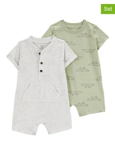 carter's Rampersy (2 szt.) w kolorze khaki i szarym - Pajacyki dla niemowląt - miniaturka - grafika 1