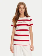 Koszulki i topy damskie - Tommy Hilfiger T-Shirt Script WW0WW45746 Czerwony Regular Fit - miniaturka - grafika 1