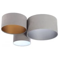 Oprawy, klosze i abażury - Szary welurowy plafon okrągły B6-L47 - miniaturka - grafika 1