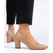 Czółenka - Wygodne beżowe czółenka Sergio Leone beżowy - miniaturka - grafika 1