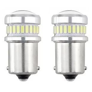 CANBUS AMiO Led 3014 24smd + 3030 6smd 1156 (r5w, r10w) p21 white 12v/24v AMI-02448 - Żarówki samochodowe - miniaturka - grafika 1
