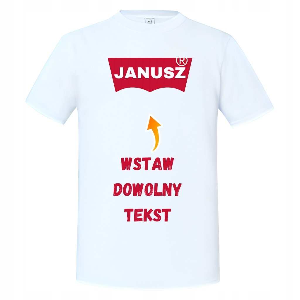 Koszulka męska z nadrukiem dowolnym własnym napisem parodia modny t-shirt