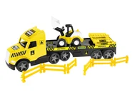 Samochody i pojazdy dla dzieci - WADER Magiczna ciężarówka z pojazdem budowlanym (Spychacz) - miniaturka - grafika 1