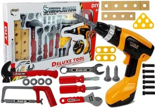 Import LEANToys Zestaw Narzędzi dla Majsterkowicza 29 Elementów Wiertarka Młotek Piła - Mały majsterkowicz - miniaturka - grafika 1