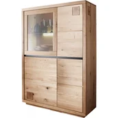 Kredensy - Kredens I Drewniany z Dzikiego Dębu Lewy WZ-0159-6701 WZ-0159 Dąb G+K Meble Dąb Dziki Olejowany, Czarny - miniaturka - grafika 1