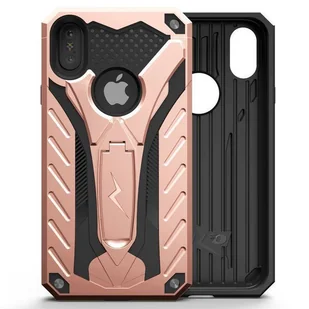 Zizo Static Cover Pancerne etui iPhone X z podstawką (Rose Gold/Black) - Etui i futerały do telefonów - miniaturka - grafika 2