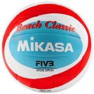 Siatkówka - Piłka siatkowa plażowa Mikasa Beach Classic biało-czerwono-niebieska BV543C-VXB-RSB - miniaturka - grafika 1