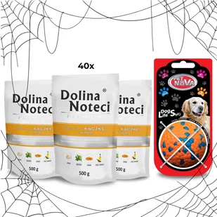 DOLINA NOTECI Premium Kaczka z dynią 40x500g + piłka - Mokra karma dla psów - miniaturka - grafika 1