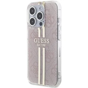 Etui Guess GUHCP15LH4PSEGP Apple iPhone 15 Pro hardcase IML 4G Gold Stripe różowy/pink - Etui i futerały do telefonów - miniaturka - grafika 3