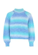 Swetry damskie - Sidona Damski sweter z dzianiny z gradientem wełna niebieski wielokolorowy rozmiar M/L, niebieski wielokolorowy, M - miniaturka - grafika 1