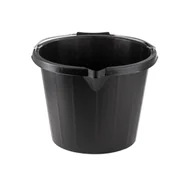 Wiadra i kastry budowlane - Wiadro budowlane 14 l z wylewką czarne - miniaturka - grafika 1