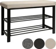 Szafki na buty - Stojak na buty z metalową ławką 81x32x46 cm Ławka na buty beżowa - miniaturka - grafika 1