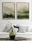 Obrazy i zdjęcia - ZESTAW PLAKATÓW Abstrakcyjny pejzaż w zieleni - miniaturka - grafika 1