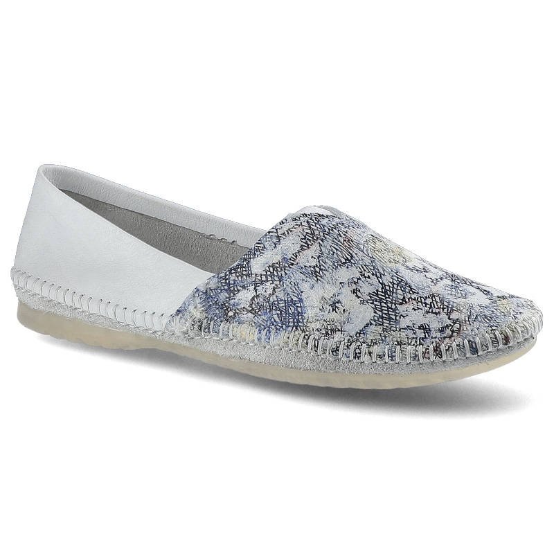 Maciejka, Baleriny, 01930-85/00-0 Biały/Granat Mazy, rozmiar 37