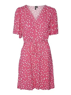 Bestseller A/S Damska sukienka Vmalba Ss Short Dress WVN Noos, Pink Yarrow/Aop: Laura, M - Sukienki - miniaturka - grafika 1
