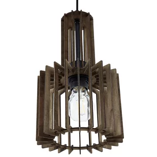 Beliani Lampa wisząca Lampa wisząca ciemne drewno NIARI 243068 - Lampy sufitowe - miniaturka - grafika 1