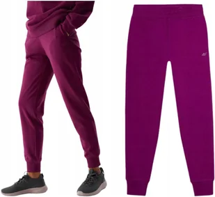 Damskie dresowe spodnie joggery 4F 4FWSS24TTROF606-51S Fioletowy - Spodnie damskie - miniaturka - grafika 1