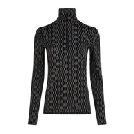 Koszulki i topy damskie - Koszulka damska Icebreaker Merino 260 Vertex LS HZ On-Piste Black/Snow/J L - miniaturka - grafika 1