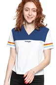 Koszulki i topy damskie - WRANGLER T SHIRT DAMSKI CUT N SEW V TEE OFF WHITE W7P0GH737 112132020 - Wrangler - miniaturka - grafika 1