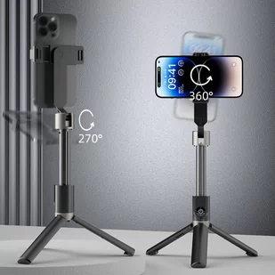 Selfie stick / kijek teleskopowy ze statywem Dudao F18B - czarny - Selfie stick - miniaturka - grafika 4