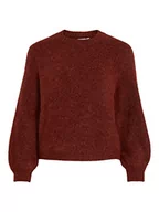 Swetry damskie - Vila Women's VIJAMINA O-Neck L/S Knit TOP-NOOS sweter dzianinowy, Fired Brick/Szczegóły: melanż, XL, Fired Brick/Szczegóły: melanż, XL - miniaturka - grafika 1