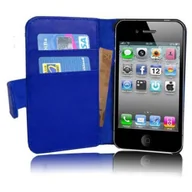 Etui i futerały do telefonów - Cadorabo Etui ochronne na Apple iPhone 4 / iPhone 4S w kolorze niebieskim Etui ochronne na telefon komórkowy Etui książkowe Etui Cover - miniaturka - grafika 1
