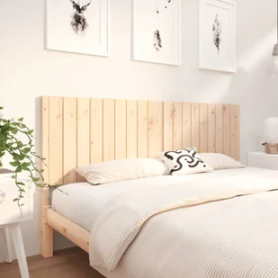 vidaXL Wezgłowie łóżka, 185,5x4x100 cm, lite drewno sosnowe - Inne meble do sypialni - miniaturka - grafika 1