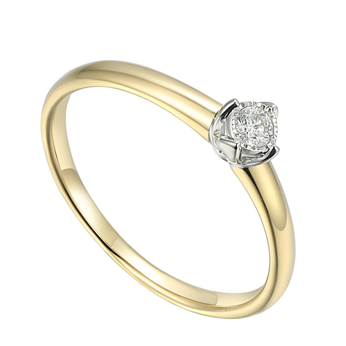 Złoty pierścionek Au585 z diamentem R89400Y 0.06ct rozmiar 13